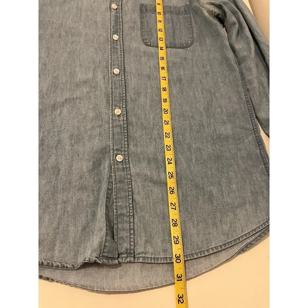Topman Mens Chambray Button Down Top